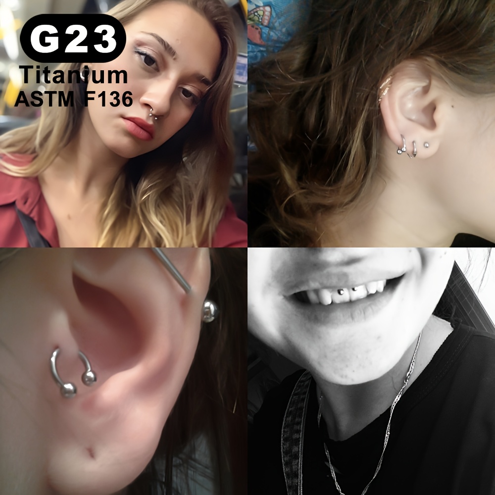 6pcs G23 Titanium Piercing Jewelry Set